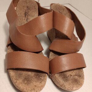 Lucky Brand Cork Wedges Brown Women's Size 7.5